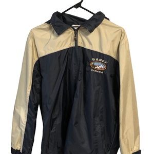 Dimco Apparel Banff Canada Embroidery Hood Windbreaker Rain Jacket Men Size M